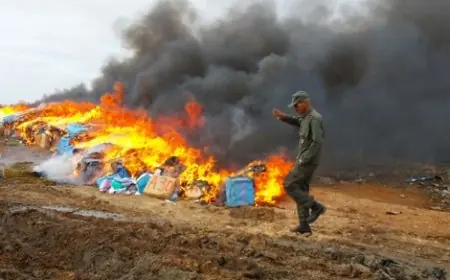 إتلاف وإحراق طنين من المخدرات بالداخلة