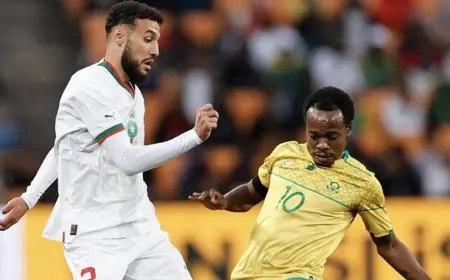 المنتخب المغربي ينهزم امام جنوب افريقيا في تصفيات كان 2024