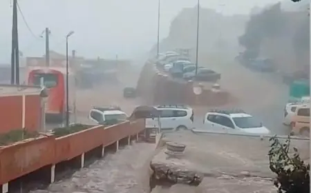 أمطار غزيرة تتسبب في فيضانات ضواحي مراكش