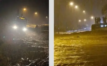 انجراف حافلة في طاطا يودي بحياة شخصين و14 مفقودا في السيول