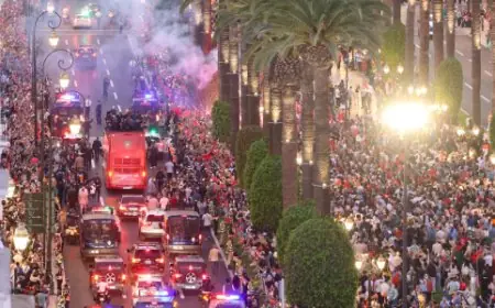 استقبال شعبي جماهيري حاشد لأشبال الأطلس بالرباط بعد تتويجهم بكأس العالم للشباب