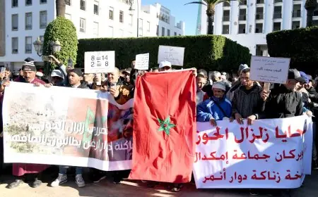 وقفة احتجاجية لضحايا زلزال الحوز أمام ولاية مراكش-آسفي