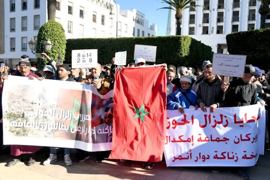 وقفة احتجاجية لضحايا زلزال الحوز أمام ولاية مراكش-آسفي