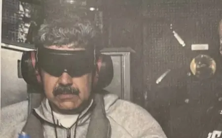 Trump publie une image de Nicolás Maduro menotté et les yeux bandés à bord d’un navire américain