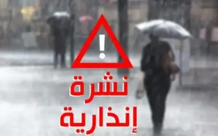 نشرة إنذارية: زخات رعدية قوية مصحوبة بالبرد وثلوج مرتقبة بعدد من مناطق المملكة