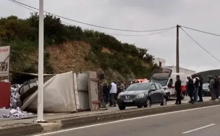 اصطدام عنيف بين شاحنتين يخلف 3 قتلى بمدخل مدينة الفنيدق