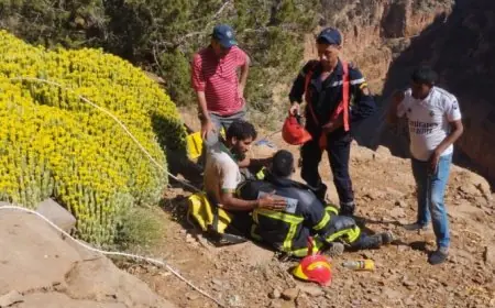 إنقاذ شخص فقد طريقه في منطقة جبلية خطيرة نواحي بني ملال