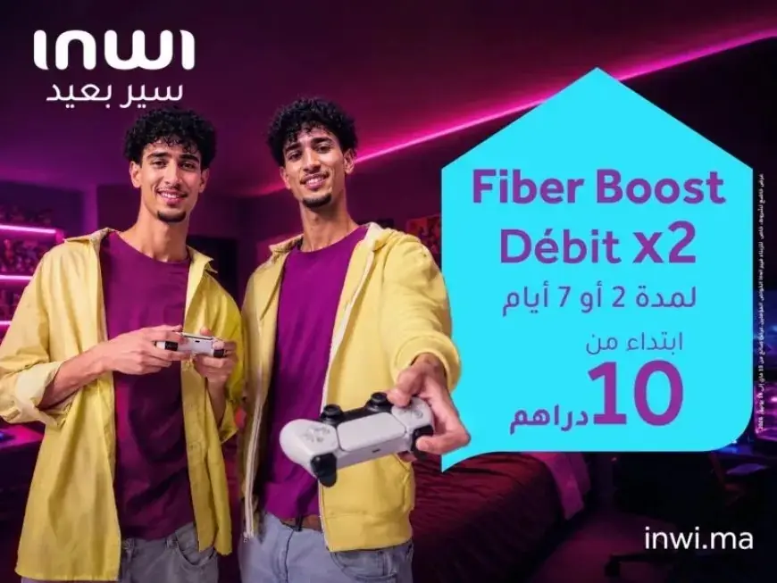Inwi lance Fiber Boost, une option temporaire pour augmenter le débit internet selon les besoins