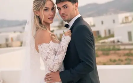 إبراهيم دياز يدخل القفص الذهبي ويشارك صور حفل زفافه على لوز مينديز