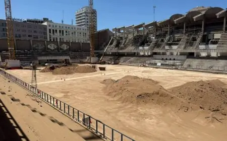 تقدم أشغال مشروع إعادة تأهيل ملعب العربي بن مبارك بالدار البيضاء
