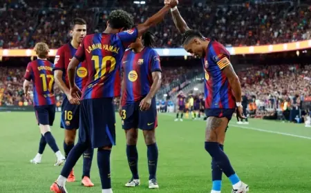 برشلونة يهزم رايو فاييكانو بخماسية ويعتلي صدارة الليغا