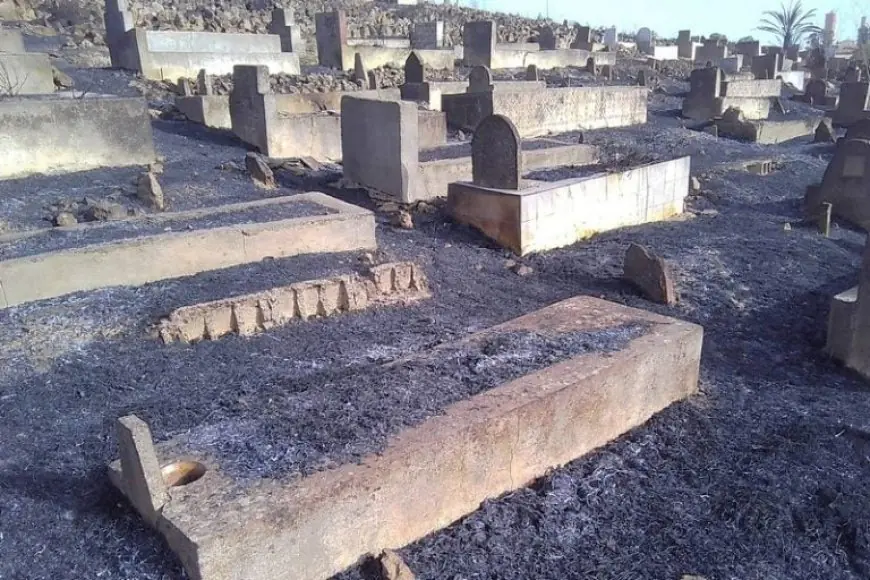 حريق مهول يلتهم مقبرة الشهداء بوادي زم