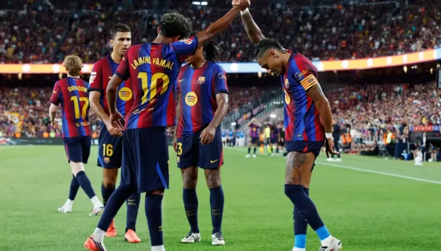 برشلونة يهزم رايو فاييكانو بخماسية ويعتلي صدارة الليغا