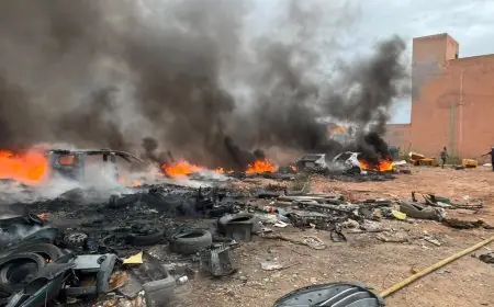 اندلاع حريق مهول داخل ورشة لإصلاح السيارات بالحي الصناعي سيدي غانم يستنفر سلطات مراكش