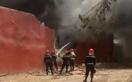حريق مهول يندلع بمصنع للصباغة بالمكانسة في الدار البيضاء